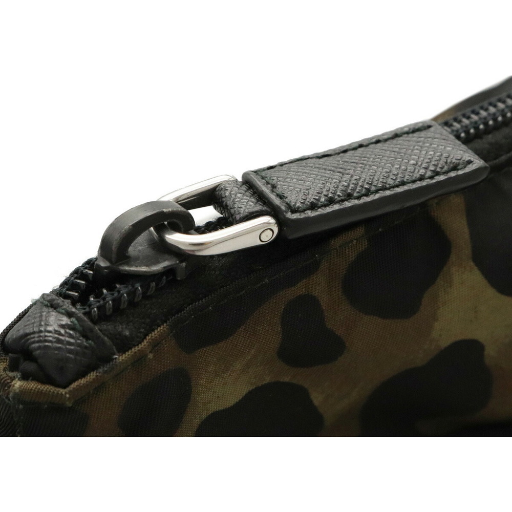 Prada Leopard Shoulder Bag Nylon Leather Green - Picture 4 of 8